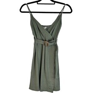 L. A. Hearts Women's LInen Blend Spaghetti Strap Belted Back Scrunch Top Size S
